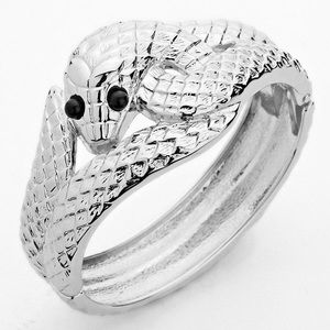 Snake Catcher Metal Hinged Cuff Bracelet
